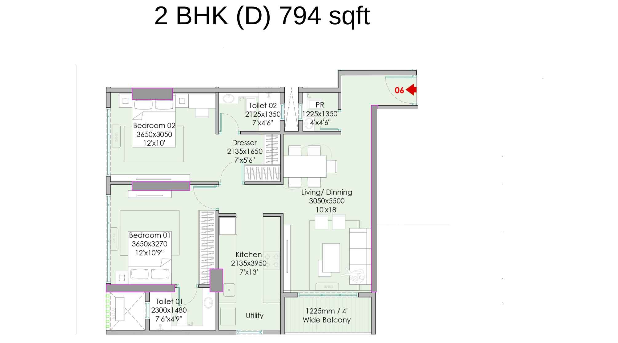 Transcon-Silverbay-Floor-Plan-2-BHK-794-sqft