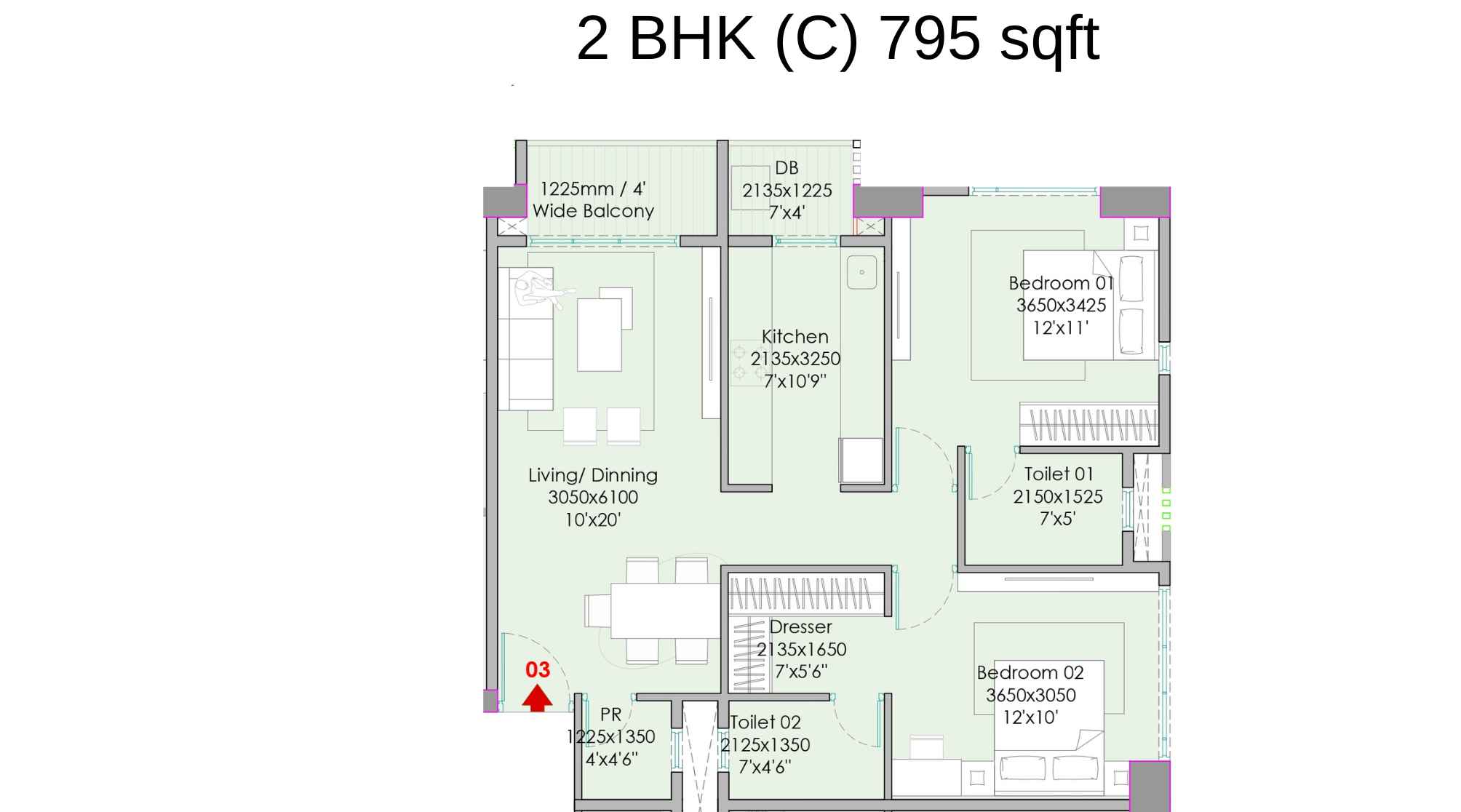 Transcon-Silverbay-Floor-Plan-2-BHK-795-sqft